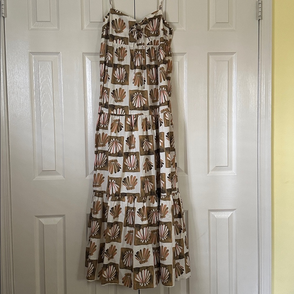 NWT RAILS Mica Checkered Shells Seashell Print Maxi Dress M
